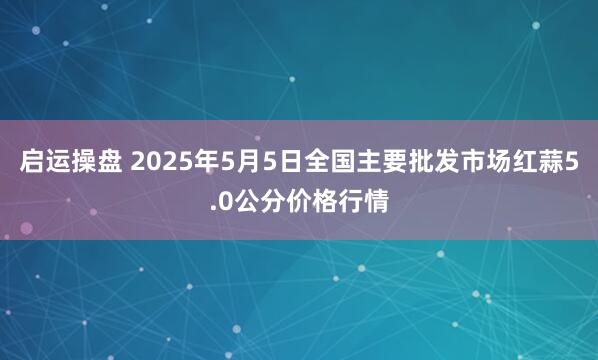 启运操盘 2025年5月5日全国主要批发市场红蒜5.0公分价格行情
